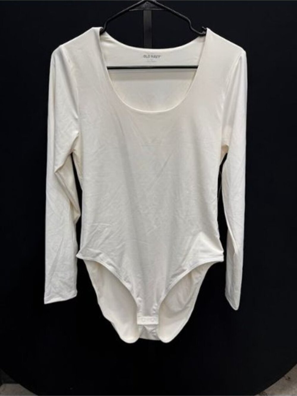 Old Navy White Scoop Neck Long Sleeve Bodysuit